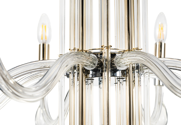 Подвесная люстра Aurelio AURELIO SP8 GOLD+CHROME/TRANSPARENT