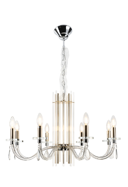 Подвесная люстра Aurelio AURELIO SP8 GOLD+CHROME/TRANSPARENT