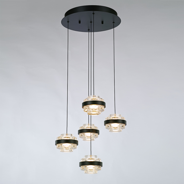 Светильник подвесной Indiana MD22030002-5A black/clear