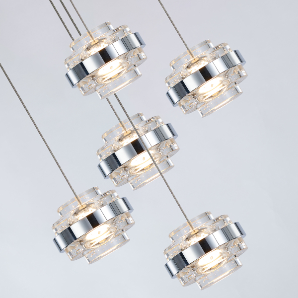 Светильник подвесной Indiana MD22030002-5A chrome/clear