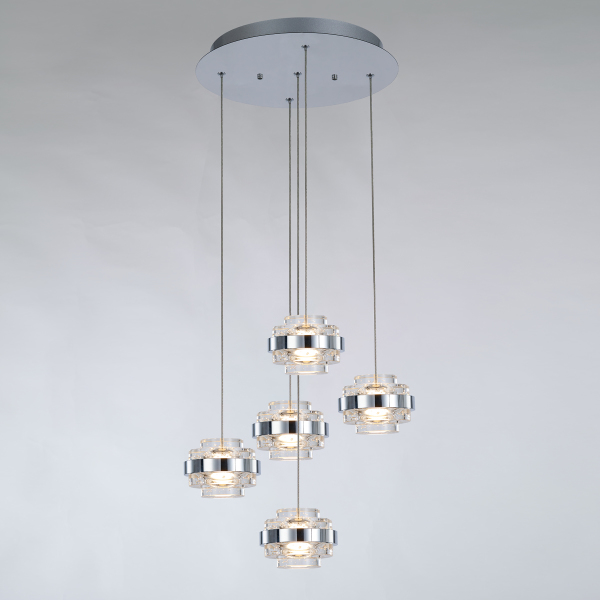 Светильник подвесной Indiana MD22030002-5A chrome/clear