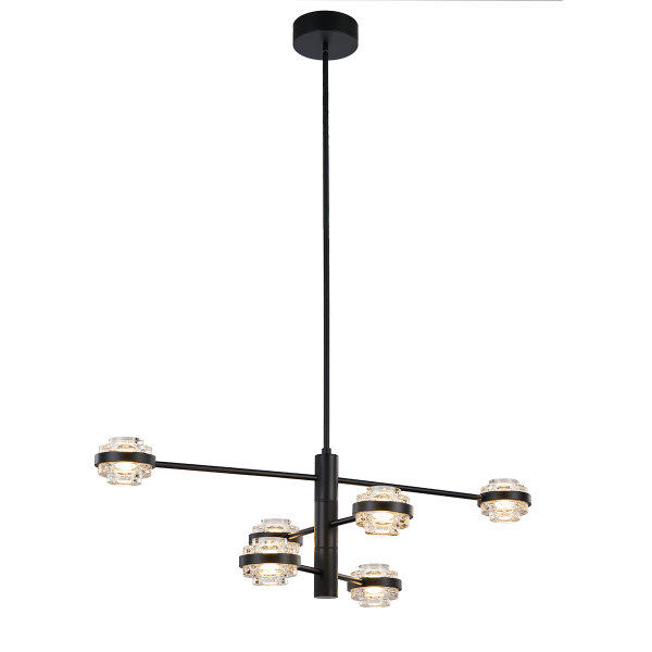 Люстра на штанге Indiana MX22030002-6A black/clear
