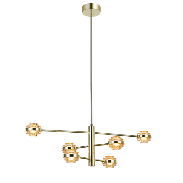Люстра на штанге Indiana MX22030002-6A gold/champagne