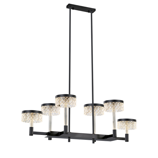 Люстра на штанге Diamond cut MD21020075-6B matt black