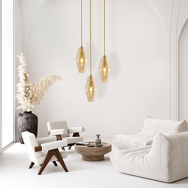 Светильник подвесной Prism 50236/3 янтарный