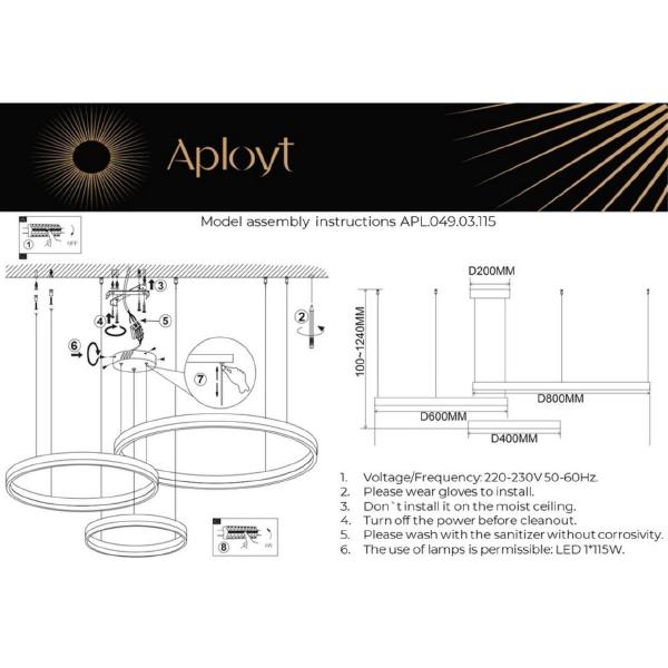 Подвесная люстра Armel APL.049.03.115