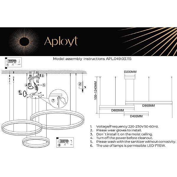 Подвесная люстра Armel APL.049.03.115