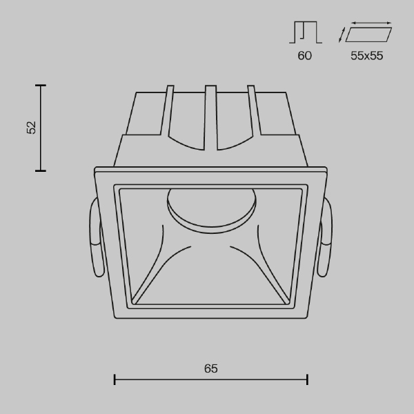 Встраиваемый светильник Alfa LED DL043-01-10W3K-D-SQ-W