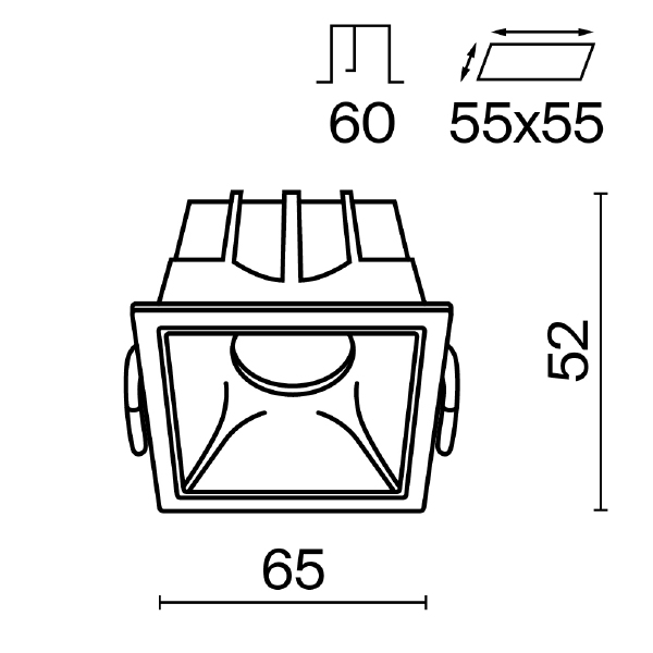 Встраиваемый светильник Alfa LED DL043-01-10W3K-D-SQ-W
