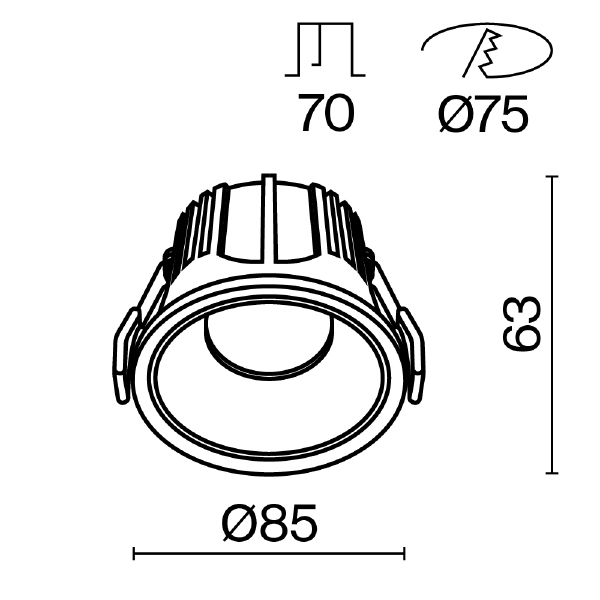 Встраиваемый светильник Alfa LED DL043-01-15W4K-RD-W