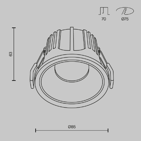 Встраиваемый светильник Alfa LED DL043-01-15W4K-RD-WB