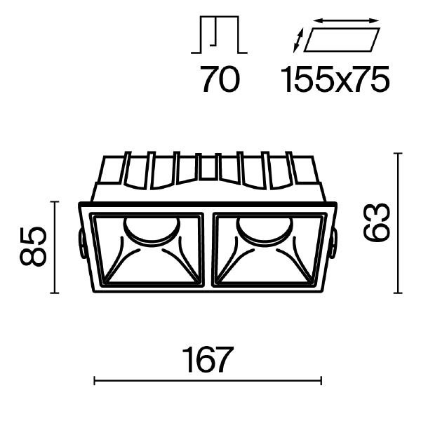 Встраиваемый светильник Alfa LED DL043-02-15W4K-D-SQ-W