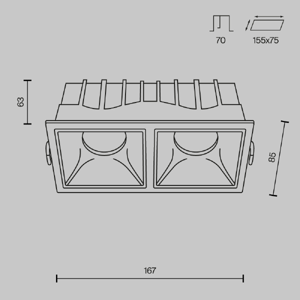 Встраиваемый светильник Alfa LED DL043-02-15W4K-D-SQ-W