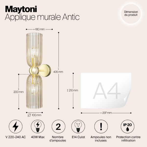 Настенное бра Antic MOD302WL-02CG