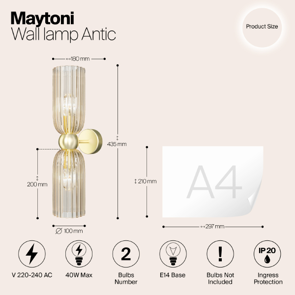 Настенное бра Antic MOD302WL-02CG