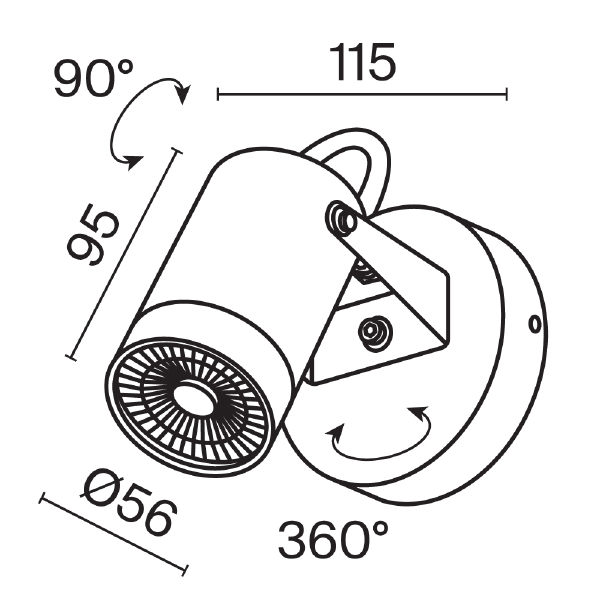 Уличный настенный светильник Scope O025WL-01B