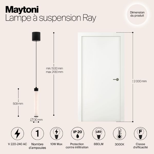 Светильник подвесной Ray P022PL-L10B