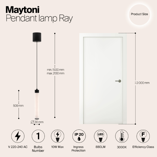 Светильник подвесной Ray P022PL-L10B