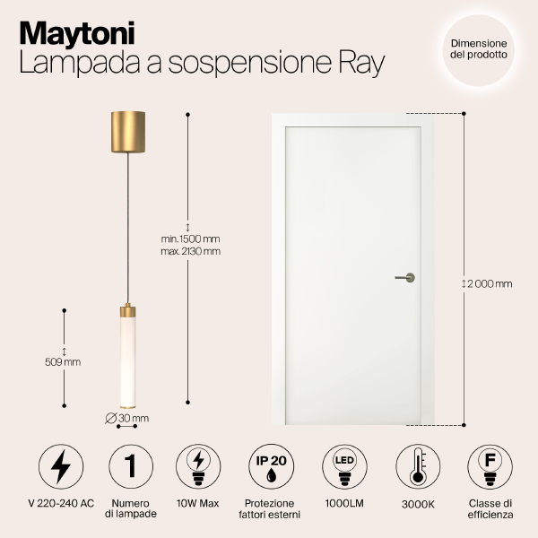 Светильник подвесной Ray P022PL-L10MG3K