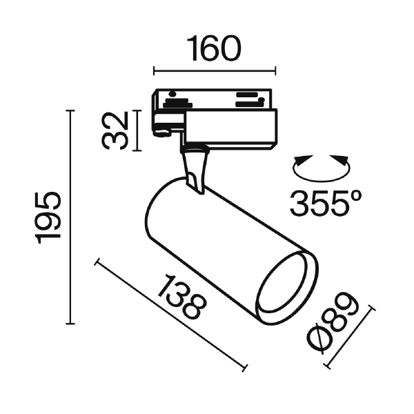Трековый светильник Vuoro Trinity TR029-3-20W3K-S-B