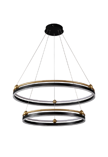 Подвесная люстра FERNANDO FERNANDO SP123W LED D600+800 BLACK/GOLD