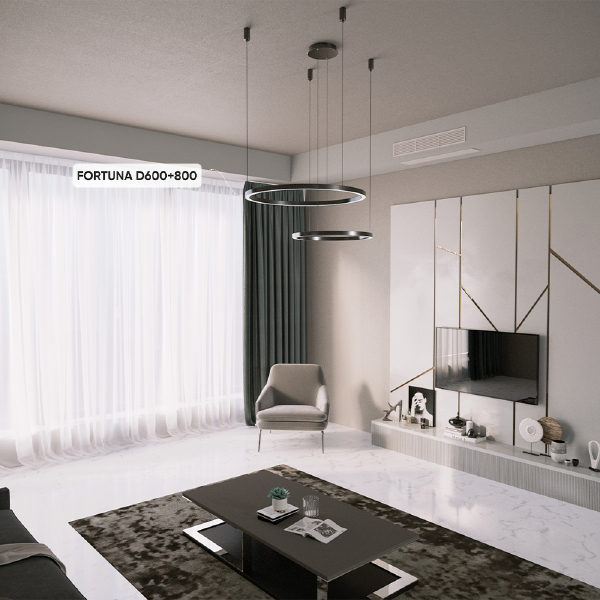 Подвесная люстра FORTUNA FORTUNA SP123W LED D600+800 BLACK