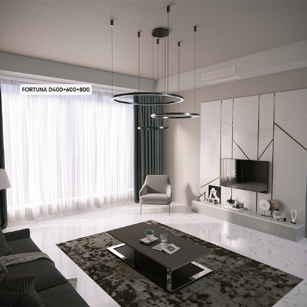 Подвесная люстра FORTUNA FORTUNA SP158W LED D400+600+800 BLACK