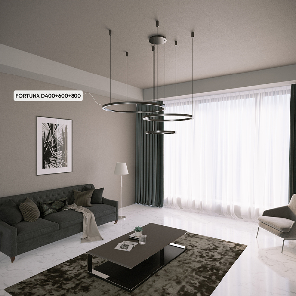 Подвесная люстра FORTUNA FORTUNA SP158W LED D400+600+800 BLACK