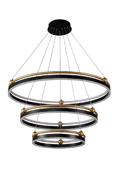 Подвесная люстра FERNANDO FERNANDO SP158W LED D400+600+800 BLACK/GOLD
