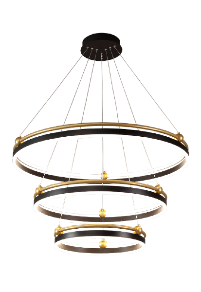 Подвесная люстра FERNANDO FERNANDO SP158W LED D400+600+800 BLACK/GOLD