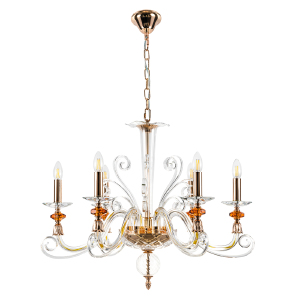 Подвесная люстра CATARINA CATARINA SP6 V2 GOLD/TRANSPARENT-COGNAC