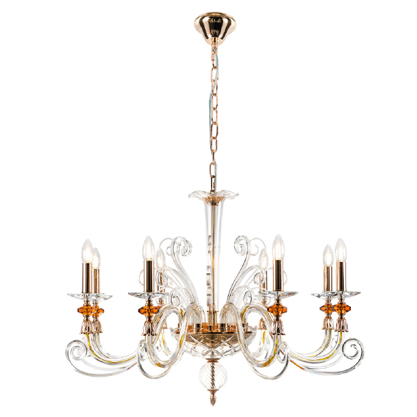 Подвесная люстра CATARINA CATARINA SP8 V2 GOLD/TRANSPARENT-COGNAC