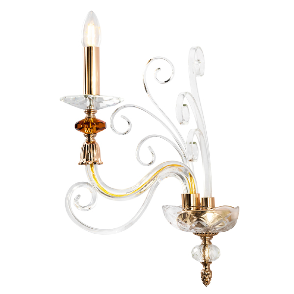 Настенное бра CATARINA CATARINA AP1 V2 GOLD/TRANSPARENT-COGNAC