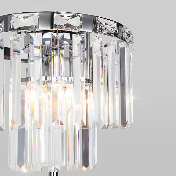 Торшер Elegante 01137/3 хром/прозрачный хрусталь Strotskis