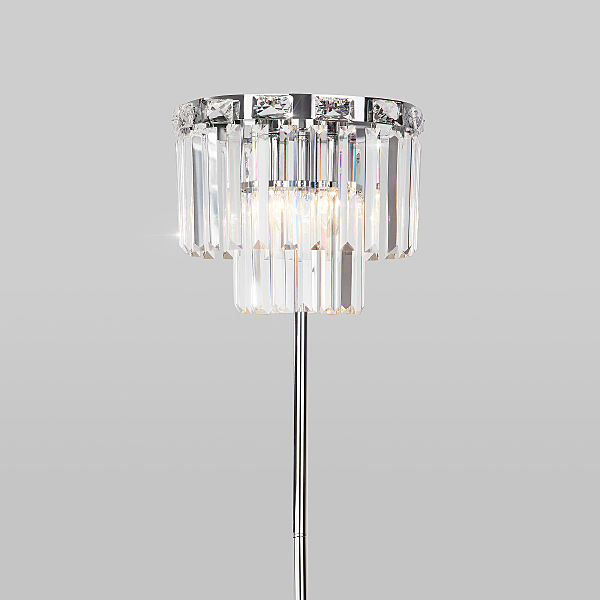 Торшер Elegante 01137/3 хром/прозрачный хрусталь Strotskis