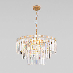 Подвесная люстра Elegante 10130/8 золото/прозрачный хрусталь Strotskis Smart