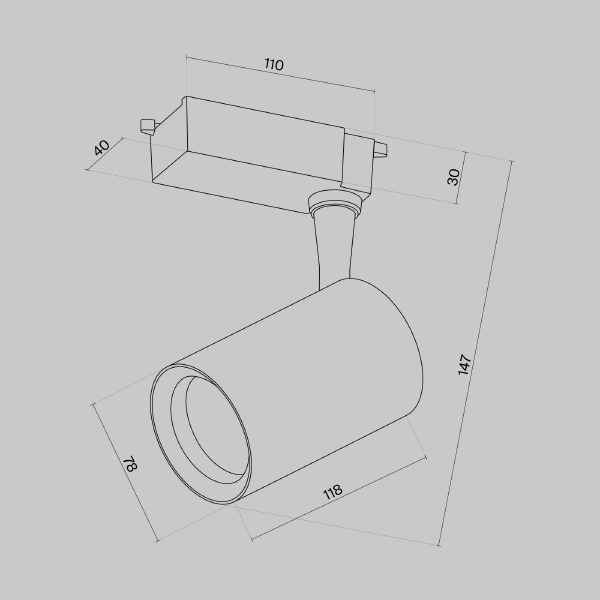 Трековый светильник Vuoro TR003-1-10W4K-S-B