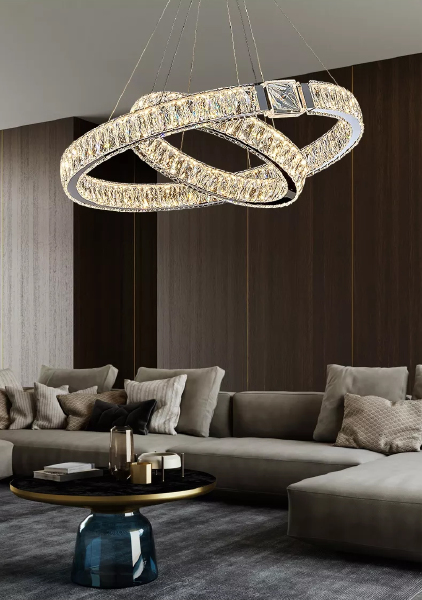 Подвесная люстра D8010 D8010P/2R/D800+600 silver