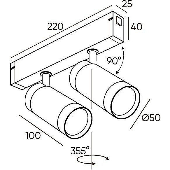 Трековый светильник Smart Spot DK8012-BG