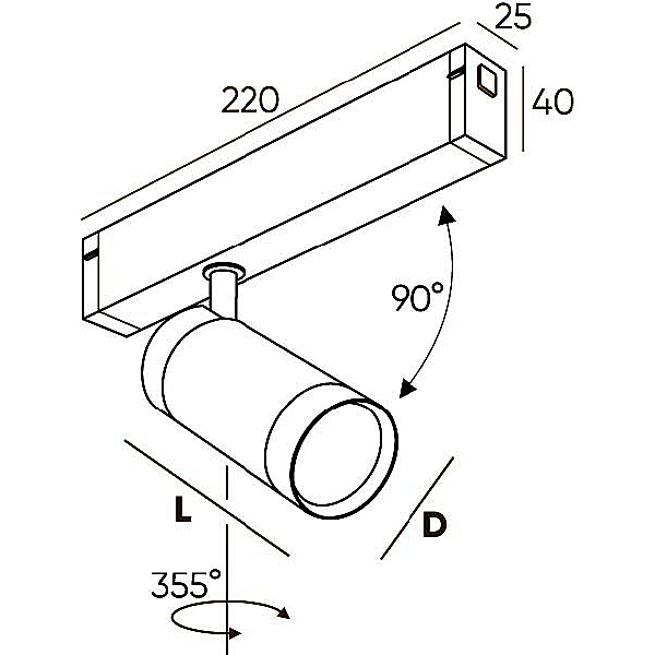 Трековый светильник Smart Spot DK8020-BG