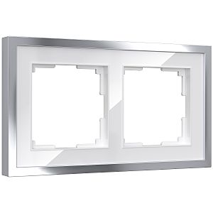 Рамка Werkel W0022850/ Рамка на 2 поста Baguette (белый/серебро)