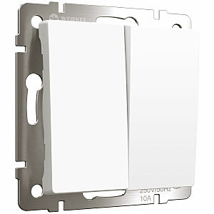 Выключатель Werkel W1122061/ Выключатель двухклавишный проходной (белый матовый)