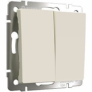 Выключатель Werkel W1122062/ Выключатель двухклавишный проходной (айвори матовый)