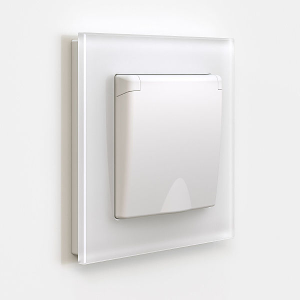 Розетка Werkel W1171261/ Розетка с заземлением и шторками c крышкой IP44 (белый матовый)