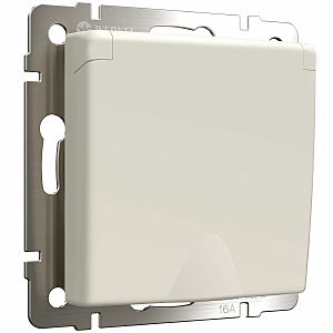 Розетка Werkel W1171262/ Розетка с заземлением и шторками c крышкой IP44 (айвори матовый)