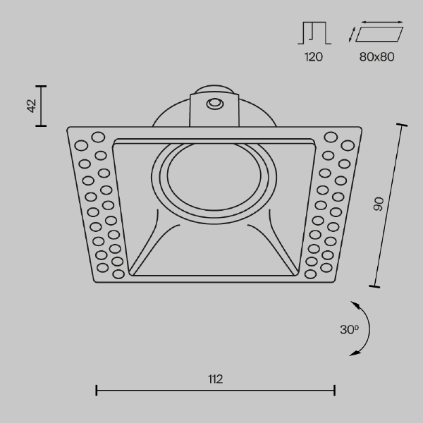 Встраиваемый светильник Dot DL042-01-SQ-W