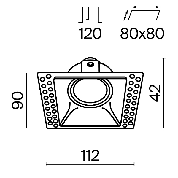 Встраиваемый светильник Dot DL042-01-SQ-W
