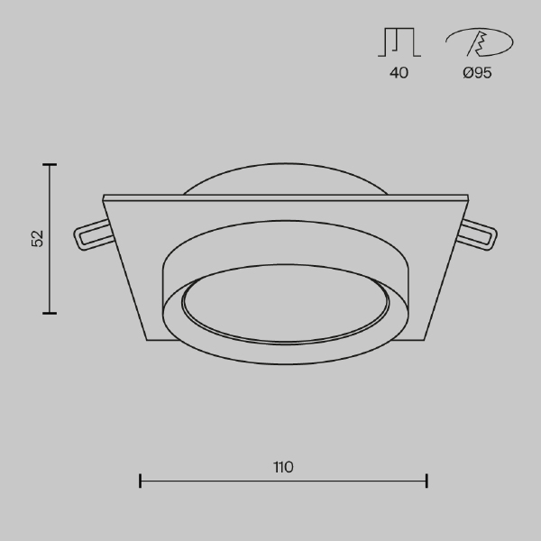 Встраиваемый светильник Hoop DL086-GX53-SQ-B