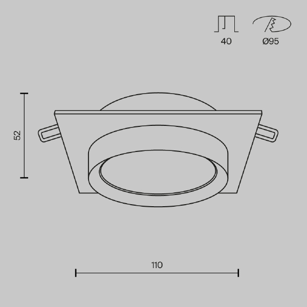 Встраиваемый светильник Hoop DL086-GX53-SQ-BW