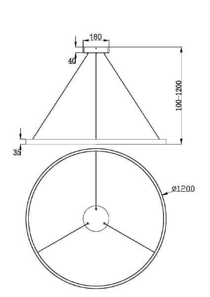 Подвесная люстра Rim MOD058PL-L65W3K